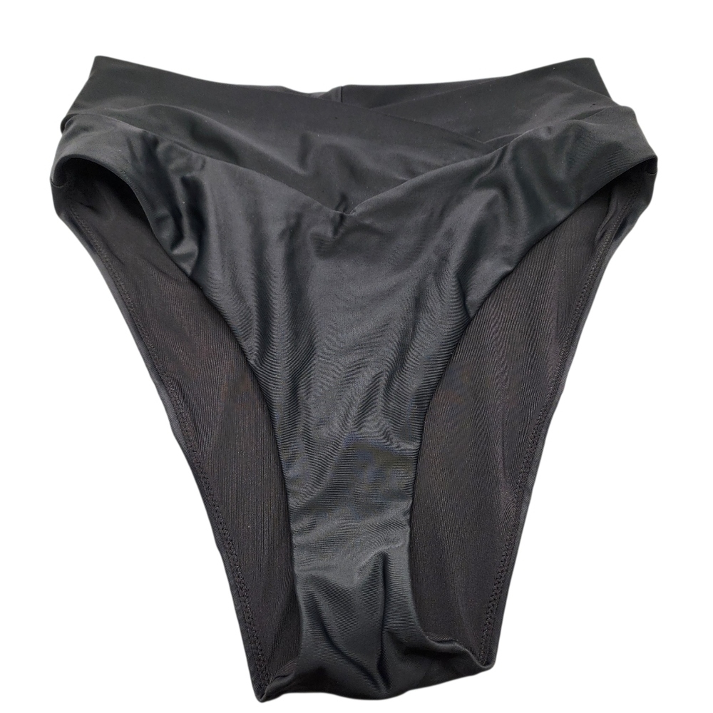 Aerie Black High Cut Cheeky Bikini Bottom Nwt Size Xs‎
